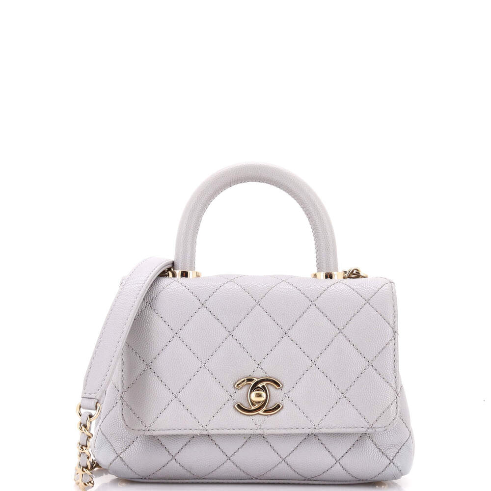 Chanel Extra Mini Coco Top Handle Bag Quilted Caviar